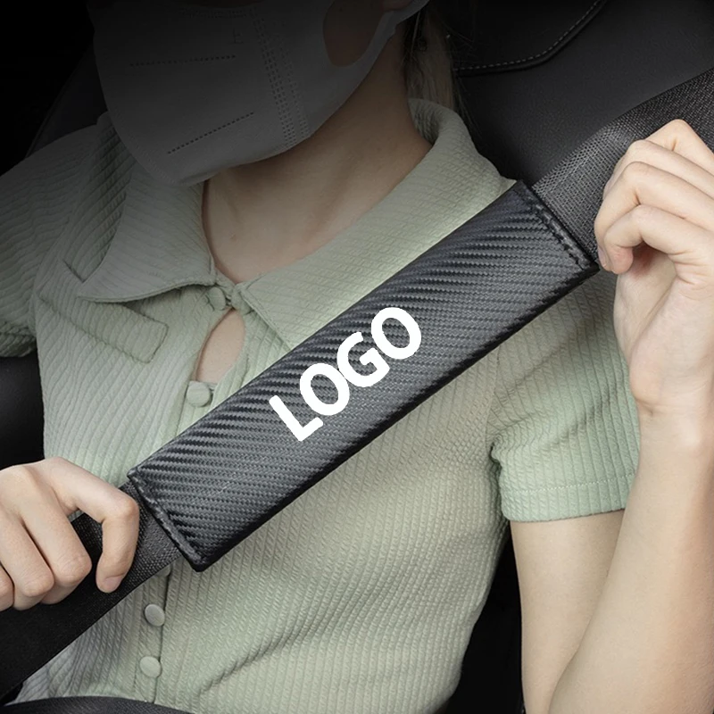 2Pcs Carbon Fiber Car Seatbelt Shoulder Protector Cover Adjustable Safet... - $15.17