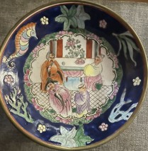 Antique China Macao Famille Rose Porcelain Hand Painted Artwork Plate - $93.50