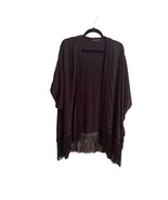 TALULA ARITZIA XXS/XS Black Dolman Sleeve Kimono Robe Rayon Fringe Overs... - £16.88 GBP