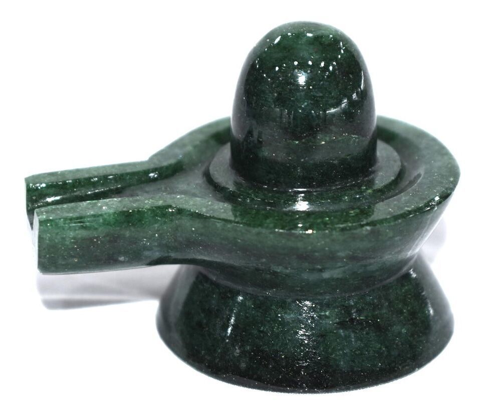 Shivling In Natural Green Jade – 151 Gms - $94.04