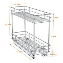 Pull Out Cabinet Organizer For Narrow Cabinet (5&quot; W X 21&quot; D), Kitchen Ca... - £106.99 GBP