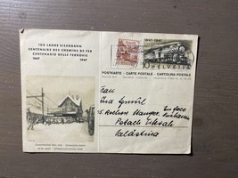 Vintage Old Postcard Stamp Switzerland To Palestine 1947 - $9.50