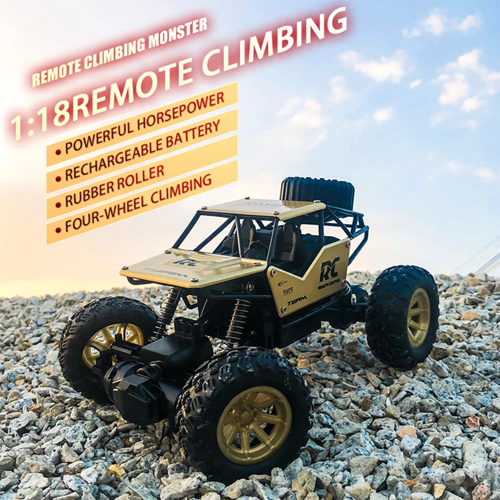 1:18 RC Car Alloy Climbing Mountain Monster Radio Remote Control Cars Buggy Off - £20.42 GBP+