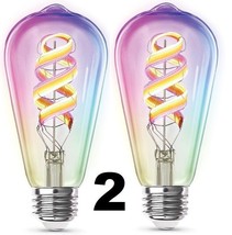 PWO 2 Feit Electric Smart Edison Wifi Bulbs Rgbw Multicolor 2.4Ghz Color Changin - £28.66 GBP