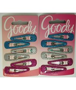 Goody Medium Glitter Snap Clips/Barrettes 6 pc Lot of 2 #04728 - £7.85 GBP