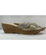 Slip-On Snake-Print Cork Wedge Sandals Sz 7 Made In Italy - Marcia Vellu... - $19.79