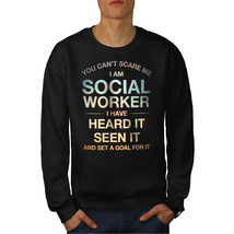 Wellcoda Can&#39;t Scare Social Worker Mens Sweatshirt, Job Casual Pullover Jumper - £24.08 GBP+