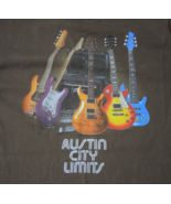 AUSTIN CITY LIMITS T-SHIRT Large BROWN Great Graphics And Guitars FREE S... - $25.70 CAD