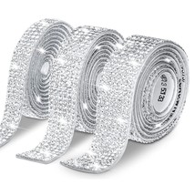 Self-Adhesive Crystal Rhinestone Diamond Ribbon Bling Ribbons Diy Decoration Sti - £12.78 GBP