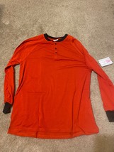 LuLaRoe Mark Henley Shirt Long Sleeve Size solid ringer solid red  NWT M - £14.65 GBP