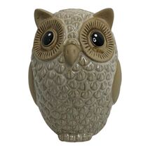 Vintage Ceramic Owl Animal White Tan Glazed Figure Pottery Stoneware Fig... - $19.60