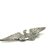 Vintage Signed Sterling Beau Engraved Military Eagle with Shield Brooch Pin - $1,030.65 MXN