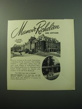 1950 Manor Richelieu Resort Advertisement - £14.88 GBP