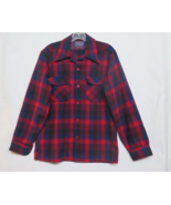 Vtg Pendleton Flannel Shirt Small Wool Plaid Red Plaid USA Holes Flaws Read - $35.10