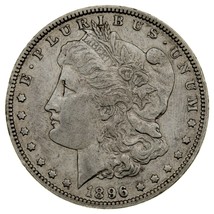 1896-O $1 Silver Morgan Dollar in AU Condition, Decent Luster, Some Toning - £155.80 GBP