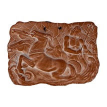 Poseidon Ancient Greek Roman God of the sea Ceramic Tile Wall Relief Decor - $688.13 MXN