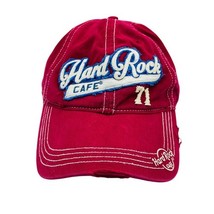 Hard Rock Cafe Hat Adult Red Leather Strapback Cap USA Distressed Denver... - $350.24 MXN