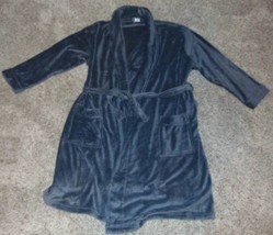 Mens Robe Winter Gray Plush Sonoma Long Sleeve Belted Knee Length-sz 1X/2X - £26.17 GBP