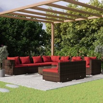  Garden Lounge Set Brown Poly Rattan Large Modular - $1,139.99