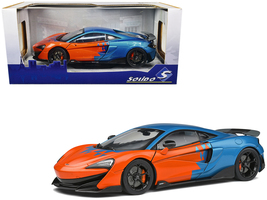 2019 McLaren 600LT Blue Metallic and Orange &quot;Formula One Team Tribute&quot; Livery 1/ - $80.89