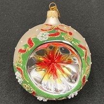 Pier 1 Indent Ball Blown Glass Christmas Ornament Reflector BEAUTIFUL 4  inch - £15.29 GBP
