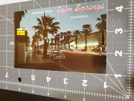 Palm Canyon Drive at night in Palm Springs California Post Card - £6.73 GBP