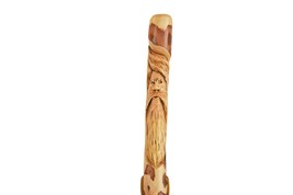 Hand Carved Walking Stick, Wood Spirit, Dogwood Hiking Stick, 60&quot; Ren fa... - £66.81 GBP