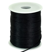 2Mm X 110 Yards Black Nylon Cord Satin String For Bracelet Jewelry Making Rattai - £12.71 GBP