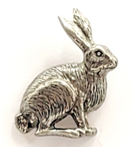 Rabbit Hare IFS 1984 Pewter Animal Pin Tie Tack Vintage Israel Freeman &amp;... - $14.99