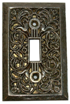 RARE VINTAGE SA LR26707 BRASS ORNATE FILIGREE WALL OUTLET COVER - Silver... - £8.61 GBP