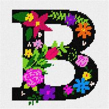 Pepita Needlepoint kit: Letter B Primary Floral, 7&quot; x 7&quot; - £40.18 GBP+