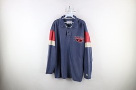 Vtg 90s Mens XL Distressed Chief Wahoo Cleveland Indians Long Sleeve Polo Shirt - £38.89 GBP