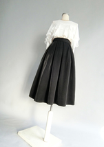 Black A-line Midi Skirt Outfit Glitter Black Custom Plus Size A-line Midi Skirt image 3