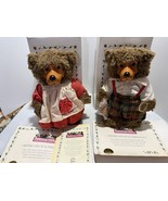 Set 2 Vintage Robert Raikes Jack &amp; Jill Bear’s Wood Carved Face &amp; Feet  ... - €91,08 EUR