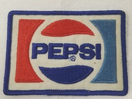 Pepsi Logo Patch 1970s Embroidered Never Used Red White Blue Sans Serif - £9.60 GBP