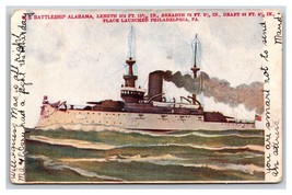 Battleship Alabama Artist Image View 1907 UDB Postcard H18 - £3.88 GBP