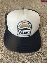 Vans Off The Wall Blue White Snapback Trucker Hat Logo Mesh Adjustable - £16.37 GBP