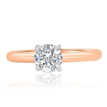 GIA Certified 0.70 Ct Solitaire Round Diamond Engagement Ring 14k Rose Gold - $29,465.23 MXN