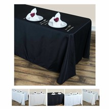 Round Corner Tablecloth 90 x 156 in. Rect Poly Tablecloths,black Wedding Party - £13.37 GBP