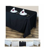 Round Corner Tablecloth 90 x 156 in. Rect Poly Tablecloths,black Wedding... - £13.27 GBP