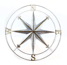 Scratch &amp; Dent Distressed Galvanized Zinc Finish Compass Rose 39 Inch - £55.31 GBP