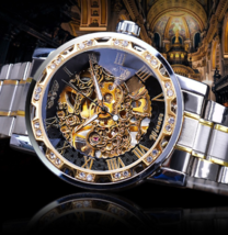 Winner Men&#39;s Watch Hollow Mesh Strap Manual Mechanical Watch, Men&#39;s Skel... - £18.94 GBP