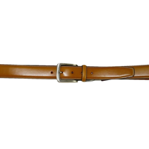 Men VALENTINI Stitched Leather Belt Classic Pin Buckle V711 Tan image 6