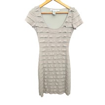 Max Studio Womens size XS Gray Layer Sheath Cap Sleeve Tiered Ruffle Dress - $19.80