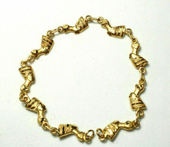 Unique Egyptian Stamped 18K Yellow Gold Bracelet Queen Nefertiti Pharaonic 7.5&quot; - £684.06 GBP