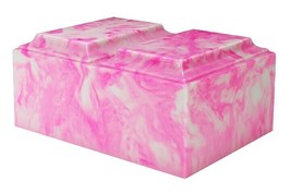 XL Companion Funeral Cremation Urn For Ashes Cultured Marble Pink Tuscany - £273.64 GBP