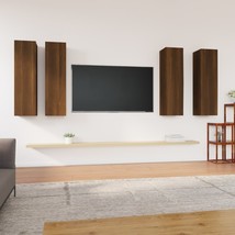 TV Cabinets 4 pcs Brown Oak 30.5x30x110 cm Engineered Wood - £101.74 GBP
