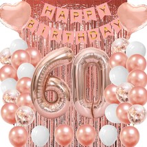 60 Birthday Decorations For Women 60Th Birthday Decor Rose Gold 60Th Birthday De - £19.47 GBP
