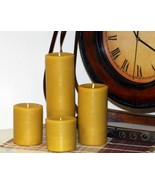 Handmade 100% Pure Beeswax Pillar Candles 100% Cotton Wick 3&quot; Thick - £7.55 GBP+