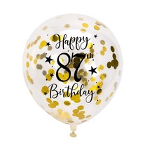 Gold 87Th Confetti Latex Balloons, Woman Or Man Happy 87 Years Birthday Party Ba - £17.91 GBP